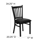 Flash Furniture HERCULES Series Black Vertical Back Metal Restaurant Chair - Black Vinyl Seat Flash Furniture