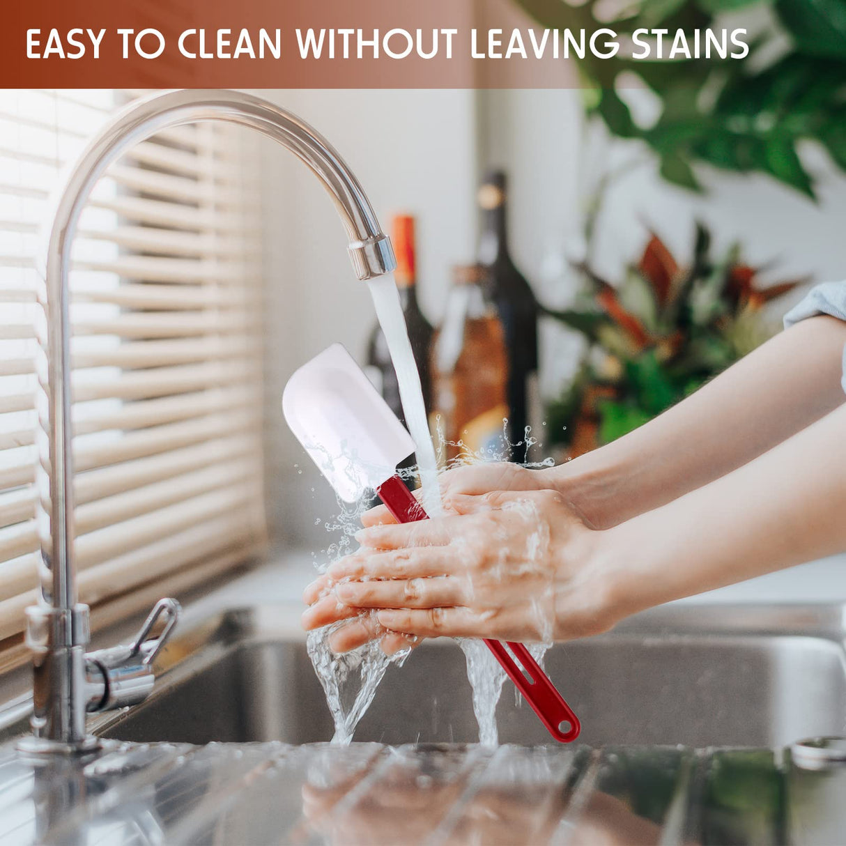 Norme 4 Pcs High Temp Silicone Spatulas Heat Resistant Rubber Spatula Commercial Silicone Scraper with Handle for Kitchen Cook Baking Mixing Utensil, Dishwasher Safe (10 Inch,14 Inch) Norme