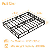 Maenizi 9 Inch Full Size Box Spring, Heavy Duty Metal Box Spring Bed Base with Fabric Cover, Mattress Foundation, Easy Assembly, Noise Free, Black Maenizi
