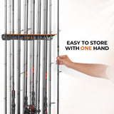 KastKing V15 Vertical Fishing Rod Holder – Wall Mounted Fishing Rod Rack, Store 15 Rods or Fishing Rod Combos in 17.25 Inches, Great Fishing Pole Holder and Rack KastKing