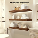 Heimlove 12 Inch Deep Floating Shelves, 55 x 12 inches Long Wall Shelf, Large Extra Display Shelf & Storage Shelf, Rustic Wood Wall Shelves for Fireplace Mantel, Set of 1(Walnut) Heimlove