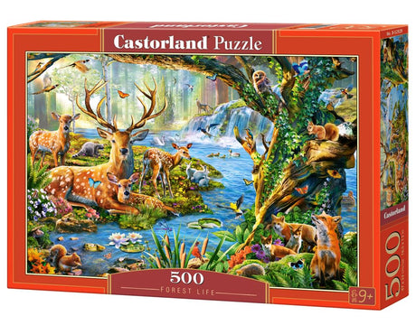 CASTORLAND 500 Piece Jigsaw Puzzles, Forest Life, Charming View of Deer and Animals in The Forest, Adult Puzzle, Castorland B-52929 Castorland
