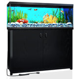 TC-HOMENY 55-75 Gallon Aquarium Stand with Charging Station, 1200lb Load Capacity, Metal Fish Tank Stand with Large Storage Cabinet and Cable Holes, 51" L x 19.5" W Tabletop, Fit for Living Room TC-HOMENY