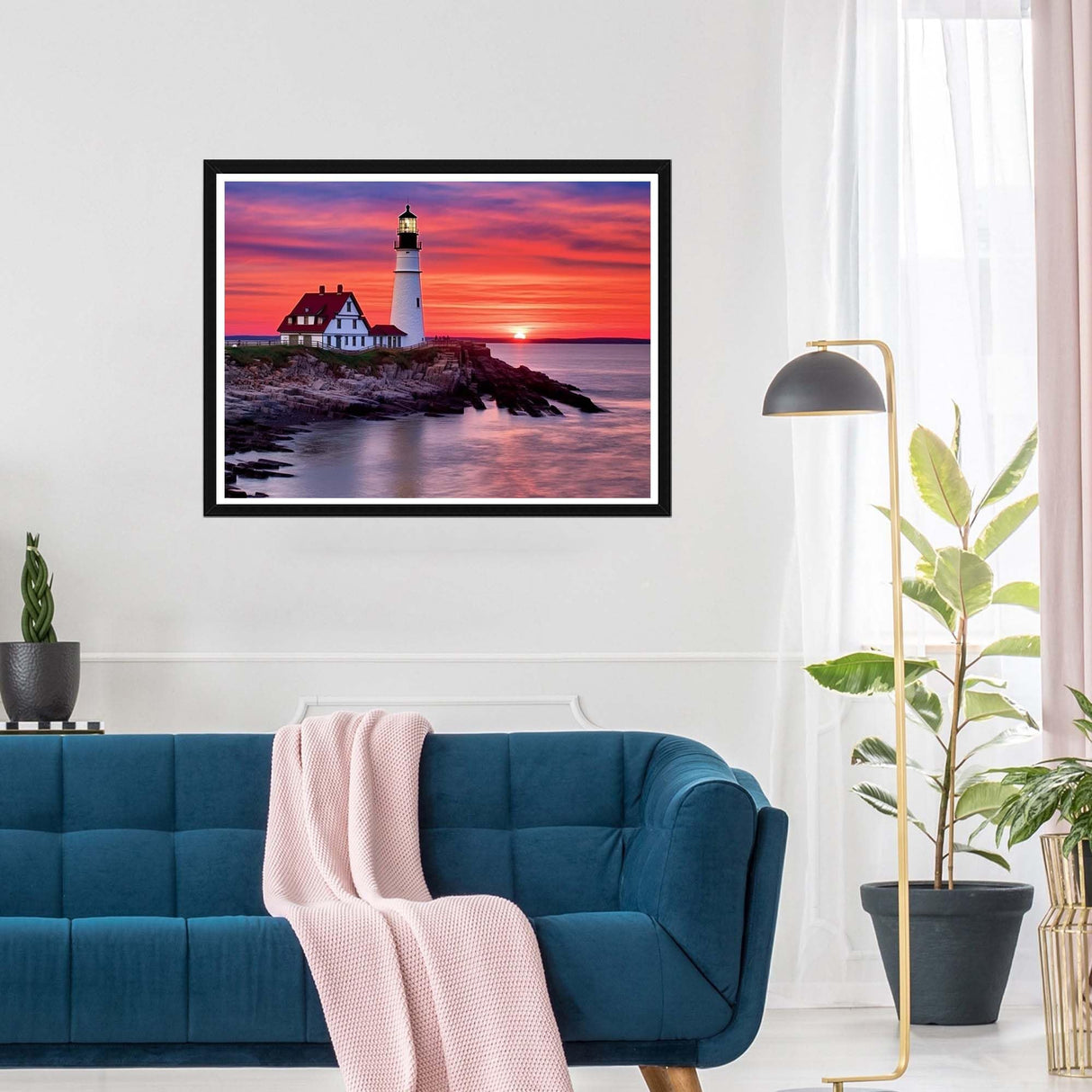 SKRYUIE 5D Diamond Painting Sunset Reef Lighthouse Full Drill by Number Kits, DIY Rhinestone Pasted Paint Set for Arts Craft Decoration 30x40cm(12x16inch) SKRYUIE