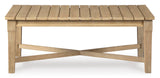 Signature Design by Ashley Outdoor Eucalyptus Carter Hall Patio Coffee Table, Beige Signature Design by Ashley