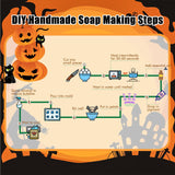 EDSRRDRUS Halloween Soap Making Kit for Adults - 2lbs Glycerin Melt & Pour Soap Base, Essential Oils, Dyes, Halloween Pumpkin Skull Bat Molds & Complete Soap Making Supplies EDSRDRUS