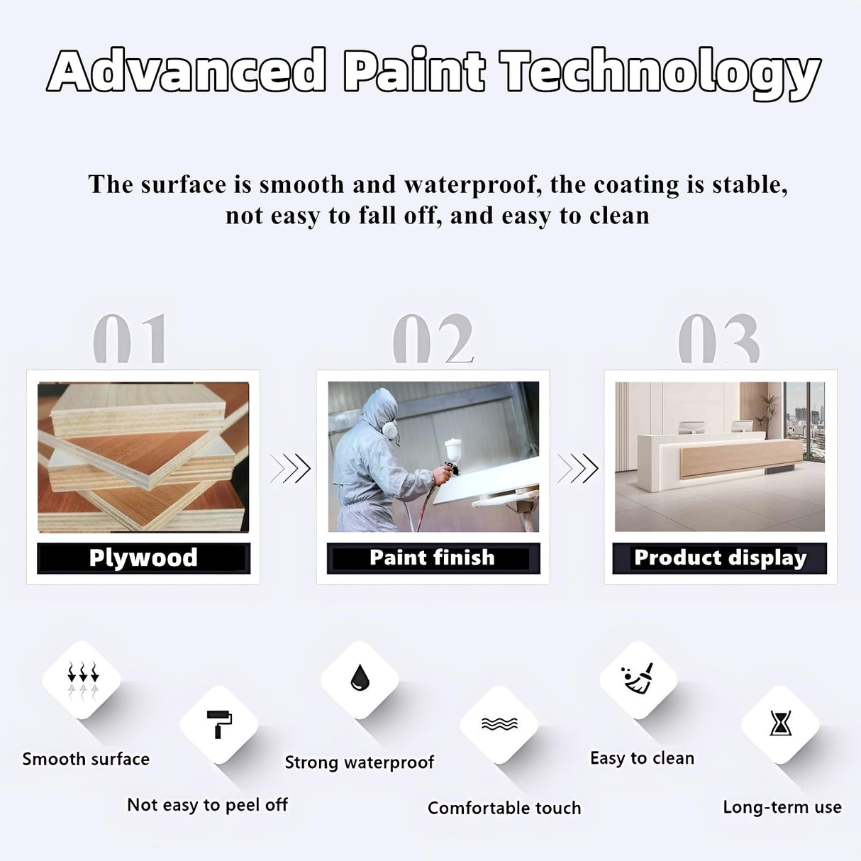 Reception Desk - Modern Front Desk with Hidden LED Lighting, Spacious Checkout Counter, Customizable Retail Counter, and Elegant Design for Office Reception or Waiting Areas (White & Wood, 108") ZGNBSD