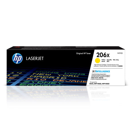 HP 206X Yellow High-yield Toner Cartridge | Works with HP Color LaserJet Pro M255, HP Color LaserJet Pro MFP M282, M283 Series | W2112X HP