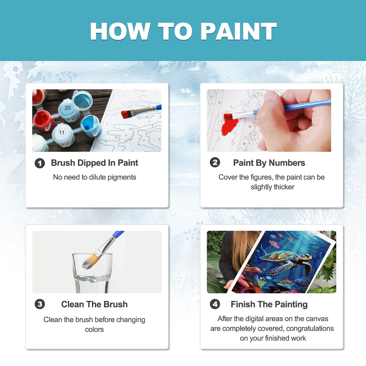 HITIRECOVI Sea Turtle Adult Paint by Number Kits on Canvas,Sea Turtle Paint by Numbers Adults,Paint by Number Canvas for Adults,DlY Painting by Number Adult for Gifts Home Wall Decor 16x20inch HITIRECOVI