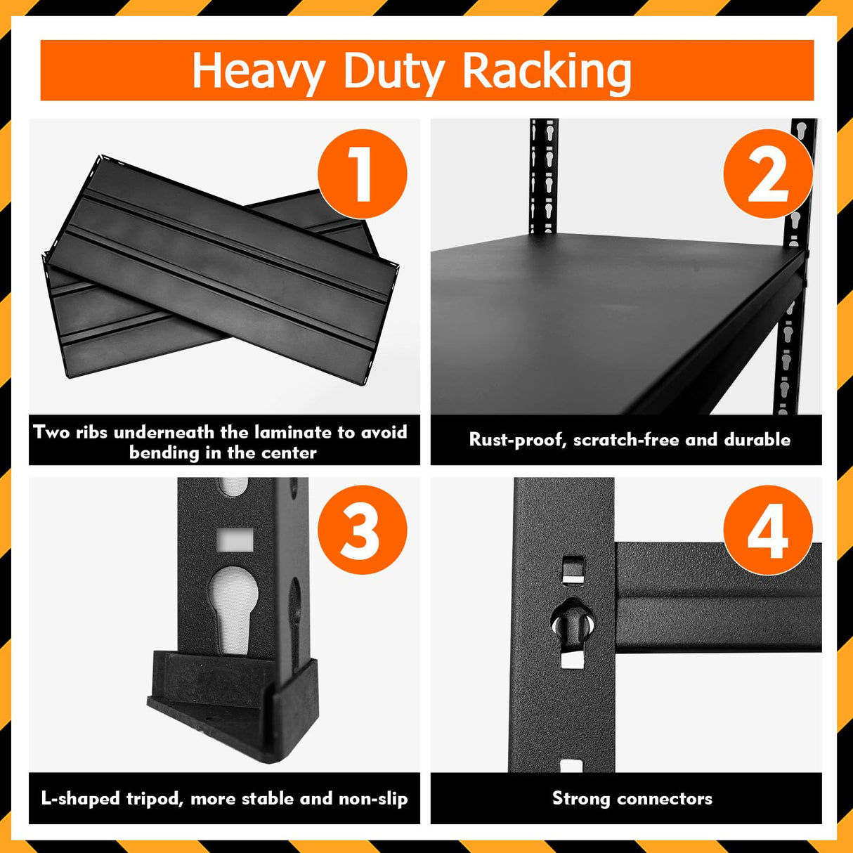 ChicJia 72” Garage Shelving, Garage Storage Rack 2050LBS Heavy Duty Shelving, Garage Shelving, Shelving Metal Unit, Adjustable 5-Tier Basement Storage Shelf, 39.4 ‘W * 15.7 ’D (Black) ChicJia