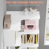 Tribesigns 6-Tier Modern Corner Bookshelf - 64.9 Inch Freestanding Storage Organizer in White Tribesigns