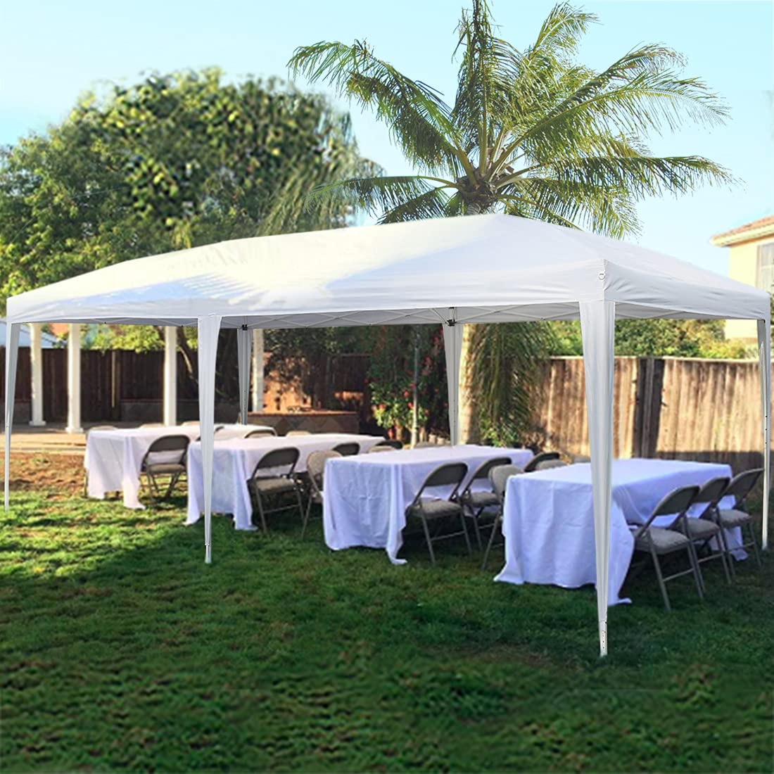 Quictent 10x20 ft Ez Pop up Canopy Tent Instant Shelter Party Tent Outdoor Event Gazebo Waterproof with 6 Sand Bags