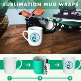 3 Pieces 3D Sublimation Silicone Mug Wraps, Mug Mold Cup Clamp Transfer Mug Clamp Fixture for Printing Mugs Sublimation Heat Transfer Machine (Green,11 oz, 12 oz, 15 oz) Mudder