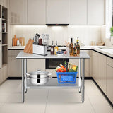 STABLEINK NSF Stainless Steel Table, 24 x 48 Inches Metal Prep & Work Table with Adjustable Undershelf, for Commercial Kitchen, Restaurant, Hotel and Garage，Stainless Steel prep Table Work Table STABLEINK