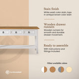 Furniture Dash - Living Room Furniture - Console Tables for Entryway - Entry Table - Hallway Table - Entryway Furniture - 47.99" W, 12.64" D, 28.82" H - 30.86lb (Snow White) Furniture Dash