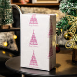 EWES Pink Christmas Wrapping Paper Rolls Set,Aesthetic Elegant Gift Wrap,Cute Pattern with Reindeer,Snowflake,Christmas Tree,Reversible, Total 28.5sq.ft EWES