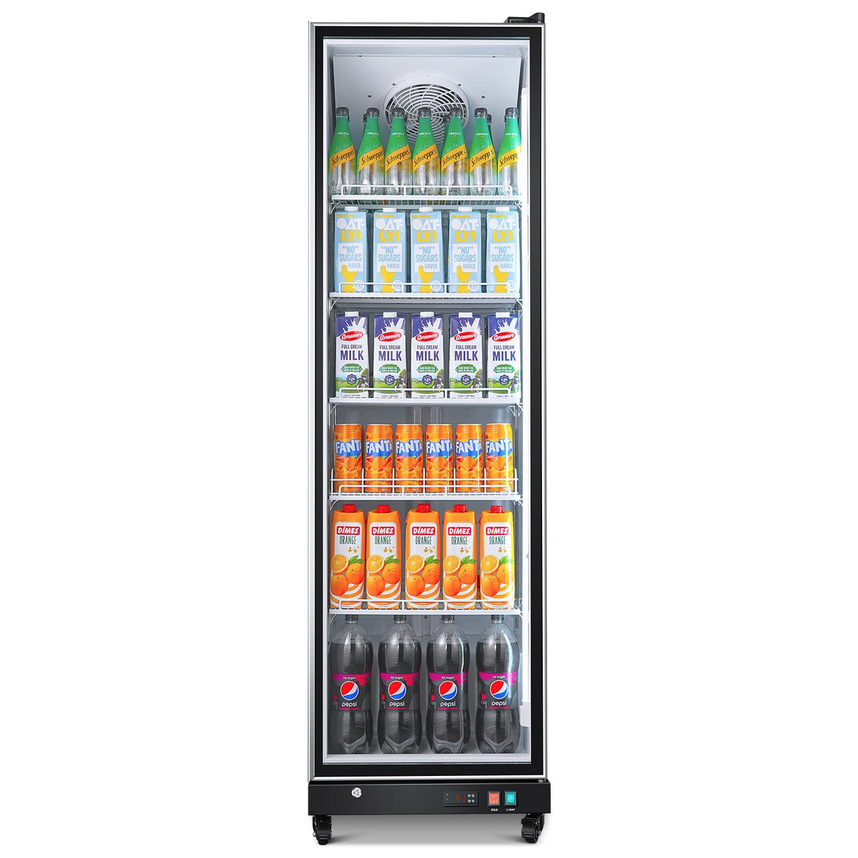 BODEGACOOLER Commercial Merchandiser Refrigerator,12.5 Cu.Ft Glass Door Display Refrigerator,Upright Commercial Beverage Display Cooler with Soft LED Light,Adjustable Shelves,Black BODEGA