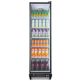 BODEGACOOLER Commercial Merchandiser Refrigerator,12.5 Cu.Ft Glass Door Display Refrigerator,Upright Commercial Beverage Display Cooler with Soft LED Light,Adjustable Shelves,Black BODEGA