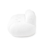 Cloud Shaped Floor Couches for Living Room, 90" Curved Boucle Sofa, Comfy Compressed Couch, Deep Seat Loveseat Sofa for Bedroom, Apartment, Small Space (White, No Installation) DEKUHI