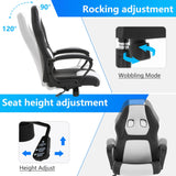 PayLessHere Gaming Chair Office Chair Support Adjustable Ergonomic Pu Leather Racing Lumbar Massage Chair Headrest Armrest Task 360° Swivel Ergonomic Computer Chair for Women Men Adults,White PayLessHere
