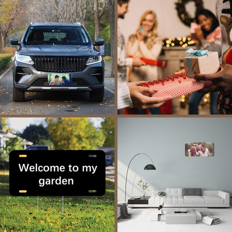 5 Pcs Sublimation License Plate Blanks DIY Picture Sublimation BlankHeat Thermal Transfer Sheet,Metal Aluminum Automotive White License Plate Plates Tag for Custom Design OKBA