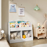 CHOEZON Kids Bookshelf and Toy Storage, Children's Bookcase with 2 Toy Cubes, Toddler Book Shelf for Kids Room, Wooden Book Organizer, for Playroom, Nursery, Living Room, White MCW15WB CHOEZON