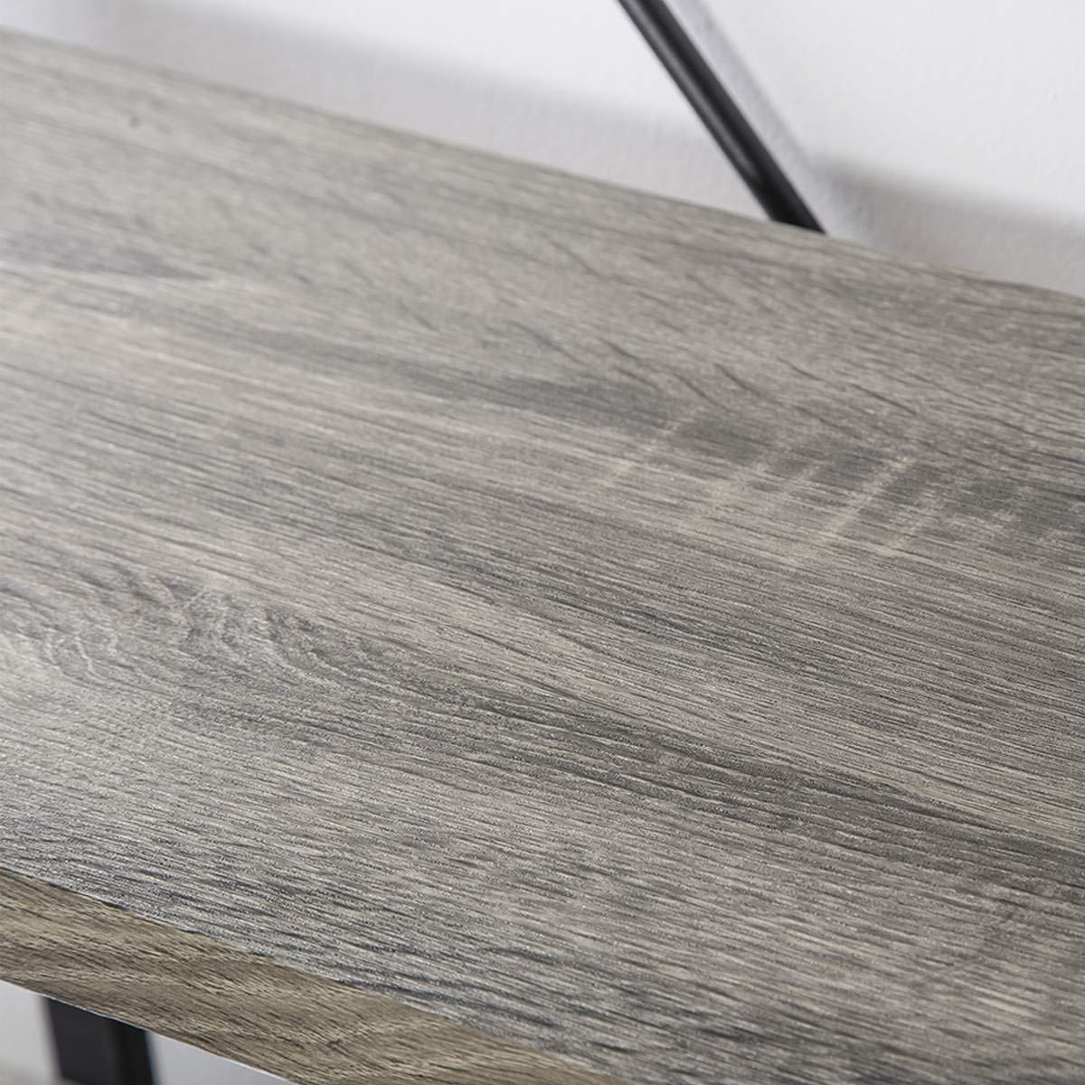 HSH 4-Shelf Vintage Industrial Bookshelf, Rustic Gray Wood and Metal 4 Tier Bookcase, Open Wide Etagere Book Shelf for Home Office Livingroom Bedroom Dispaly, Light Grey Oak HSH