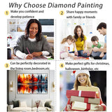 Ohhvvow 5D Lake & Forest Reflection Large Diamond Art Kit for Adults, 27.5x15.7 Inch Large Landscape Diamond Painting with Numbered Canvas, DIY Full Drill Gem Craft Kits, Serene Gift for Beginners Ohhvvow