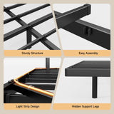 ONBRILL Full Size Floating Bed Frame with Smart LED Lights & USB Charging Station - Heavy Duty Metal Design, Easy Assembly, Noise-Free ONBRILL