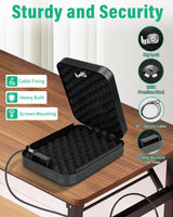 BAGKOOL Portable Security Lock Box - Gun Safety, Money, and Document Safe - Personal Safe Box with Patented 39IN Security Cable and 4 Keys - Ideal for Valuables and Firearms - Size 9.4 * 6.5 * 1.96 IN BAGKOOL