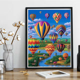 Kaliosy 5D Diamond Art Kits for Adults River Coloured Hot Air Balloon by Number Kits, Diamond Painting Art DIY Crystal Craft Full Drill Cross Stitch Decoration 12x16 inch (x25139) Kaliosy