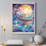 BYGFHLYW 5D Diamond Art Kits for Adults Beginner, Animals Whale Adult Diamond Painting Kits, DIY Full Drill Round Paint by Diamonds Diamond Dot for Home Wall Decor 12x16inch BYGFHLYW