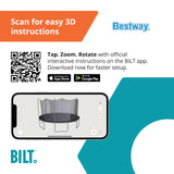 Bestway Xtreme Air 12 FT Outdoor Trampoline for Kids and Adults, No-Gap Security Enclosure Net, Foam-Padded Poles, Fast & Easy Assembly, ASTM Approved Bestway