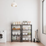 M MZG 1000 lbs 4 Tier Shelf Metal Storage Shelves Wire Rack Closet Organizers for Garage Kitchen Bathroom Laundry Black 11.8" D x 25.6" W x 45.5" H M MZG