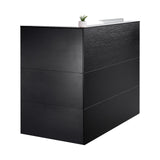 VEVOR Reception Desk, 55Inch L-Shaped Front Counter Table, Office Reception Counter with Drawer Keyboard Tray and Storage Cabinet, for Checkout, Lobby, Beauty Salon & Office, Black VEVOR
