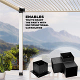 WIMART Pergola Bracket, 3-Way Pergola Right Angle Bracket, Raised Wood Bracket for 6"x6" (Inner Dimensions: 5.5"x5.5") Wooden Beam, Pergola, Garden, Gazebo,... (Set 8) WIMART