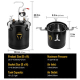 Paint Sprayer for Home Interior,10L Air Paint Pressure Pot Tank with Spray Gun Inner Pot Regulator Heavy Duty Hose for House Painting Cabinets Walls Cars Architecture Construction Automotive,70PSI Max YESMRO
