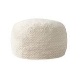 Hobestluk 3ft Bean Bag Chairs for Adults Large Beanbag Chair with Chevron Plush Fur Cover Big Bean Bag Chair for Living Room Bedroom Dorm Office - White (36” x 36” x 22”) Hobestluk