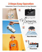 VEVOR Heat Press Machine, 15 x 15 inch, 8-in-1 Multifunction, Heat Up Fast and Even, All-New Patented Design, Easy to Control, Sublimation Press Machine for T-Shirts/Mugs/Tumblers/Caps/Plates, Black VEVOR