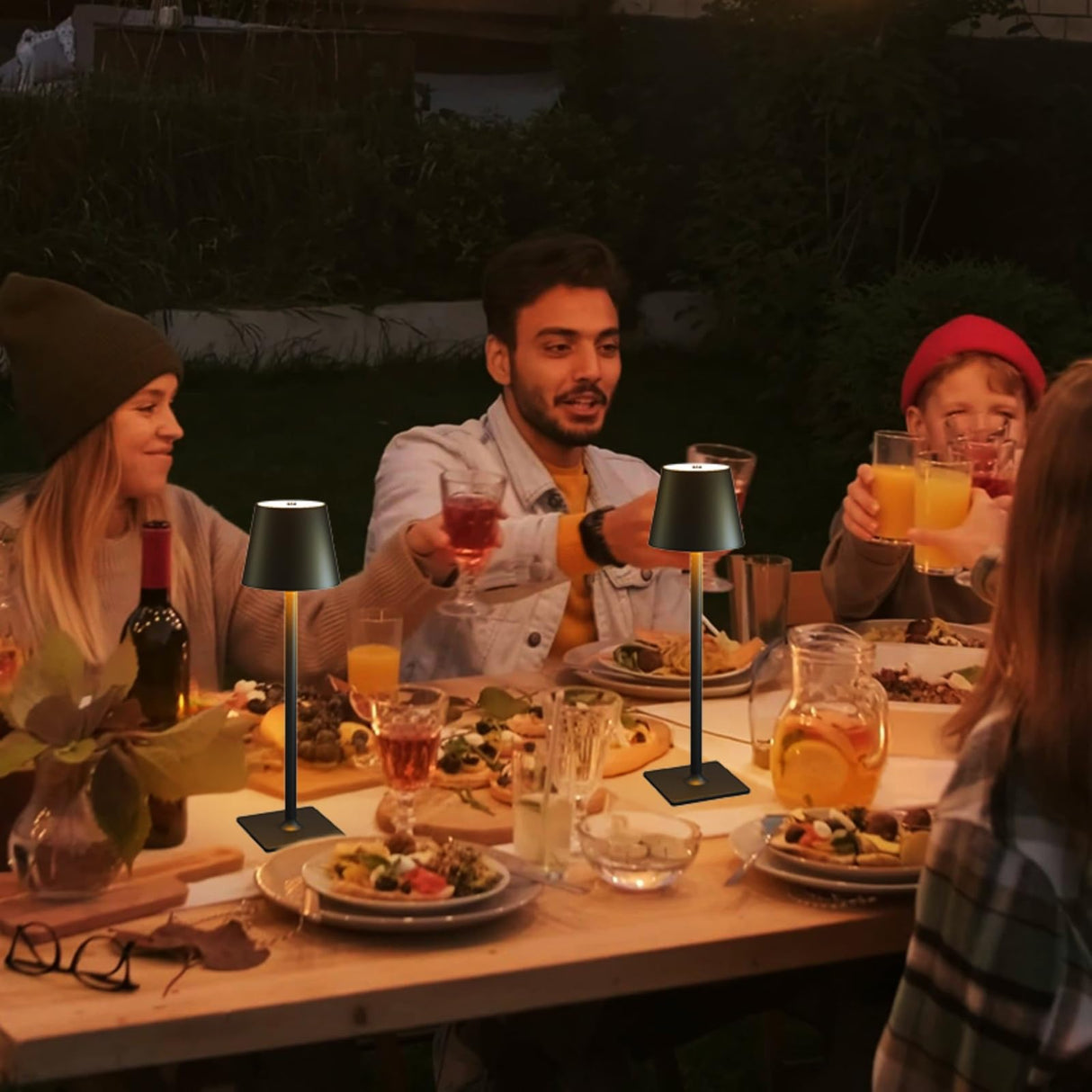 Fizrice Cordless Table Lamp Rechargeable Lamps: 6000mAh Battery Operated Table Lamp Outdoor Waterproof, Touch Control, Portable Wireless Desk Lamp for Dinner/Bedroom/Restaurant(Black 2 Pack) Fizrice