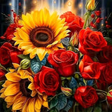Anuver Diamond Painting Kits for Adults, Flower Diamond Art Kits for Adults, Rose 5D Diamond Artr, DIY Full Drill Diamond Painting and Crafts, 12x12 Inch Anuver