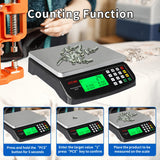 KNSWE Large Digital Kitchen Scale Black 40KG/88LB Commercial Food Weight Scale Cooking Meat Baking Bread Price Computing Scale Stainless Steel Counting Scale for Deli Stores Tare Function KNSWE