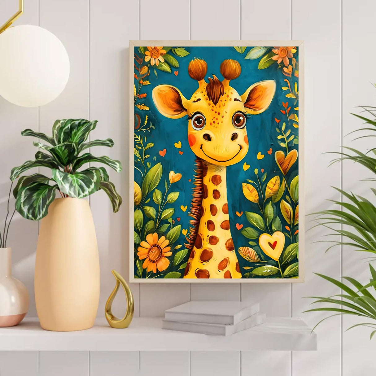 Auremi Giraffe Diamond Art Painting Kits for Adults Beginners, DIY 5D Animal Diamond Art Paint with Round Diamonds Cartoon Full Drill Gem Art Painting Kit for Home Wall Decor Gifts 30×40cm Auremi