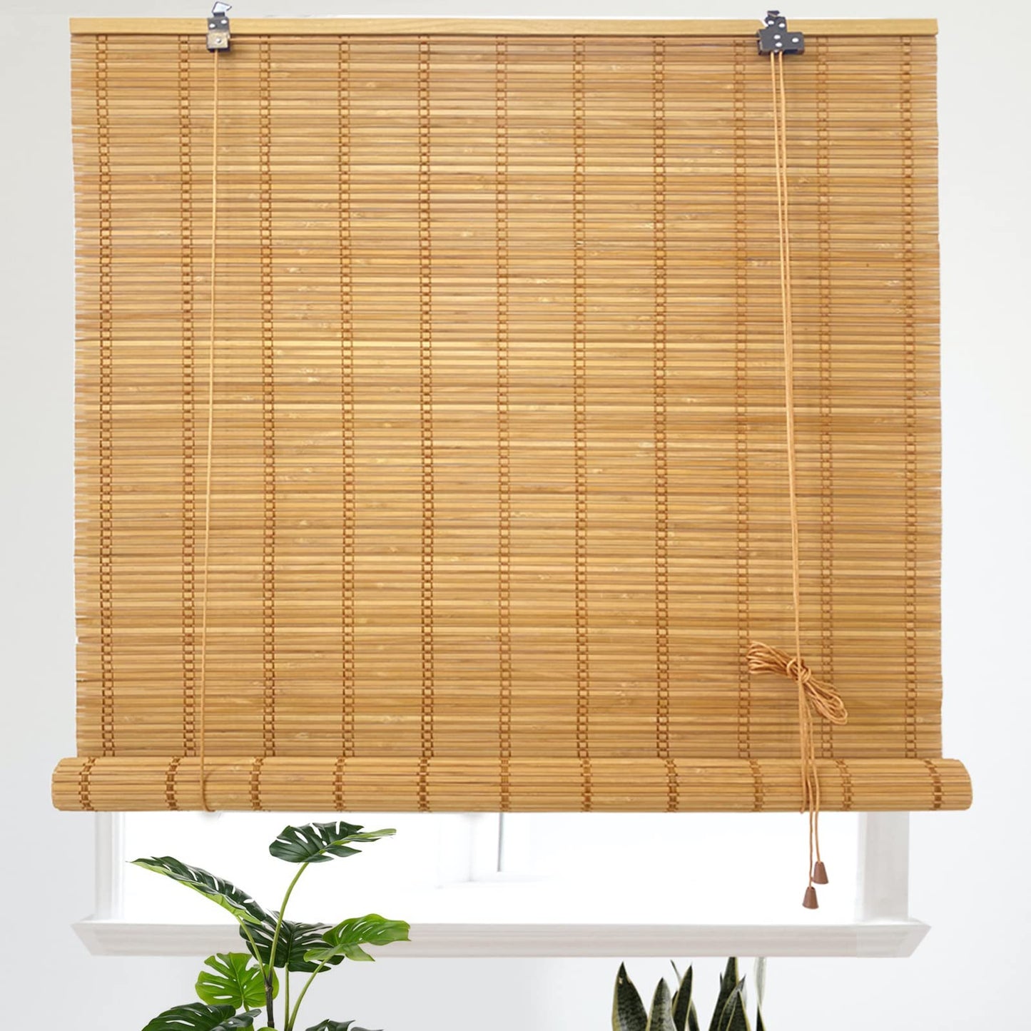 YFZBAMOO Bamboo Blinds, 30" W x 72" H Roman Window Shades for Home Office Hotel, Roll Up Light Filtering Shades, Roller Sun Shades