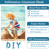 4 Pack Sublimation Aluminum Sign Blanks, White Heat Transfer Blank Metal Photo Sign Wall Frame Poster with 16 Nails for Yard Garden Graduation Birthday Party Living Room Bedroom 0.45mm WORFACE