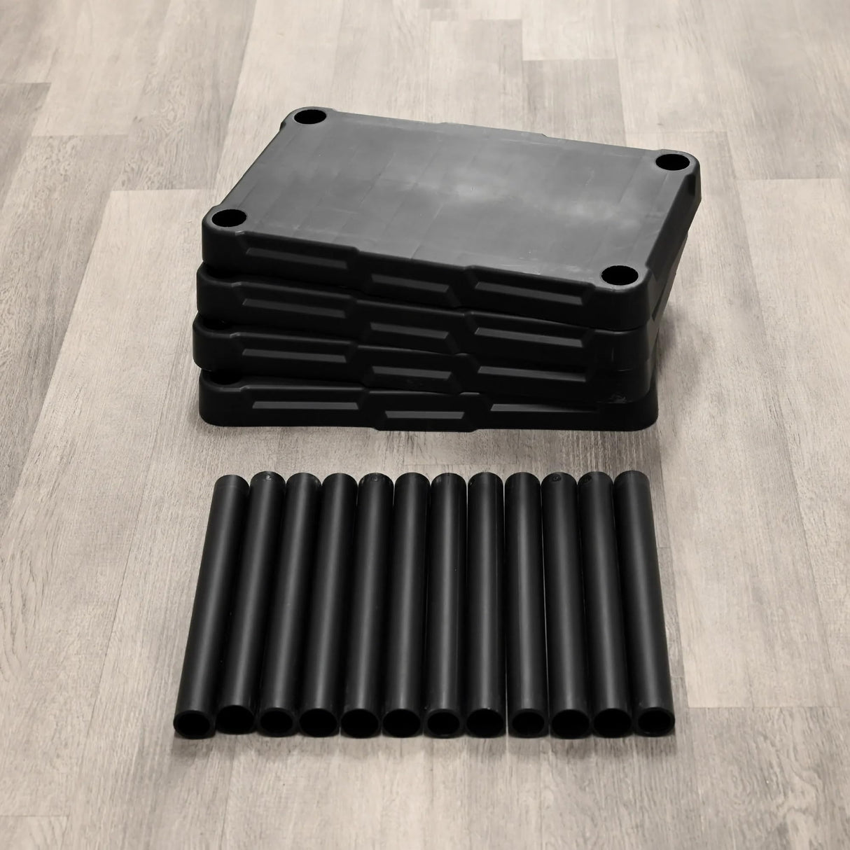 POMILER 4-Shelf Plastic Storage Shelves 200lb Capacity 22" W x 14" D x 47" H Shelving Unit Storage Organizer for Bathroom, Laundry, Garage & Home, Storage Rack - Black POMILER