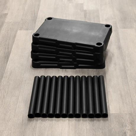 POMILER 4-Shelf Plastic Storage Shelves 200lb Capacity 22" W x 14" D x 47" H Shelving Unit Storage Organizer for Bathroom, Laundry, Garage & Home, Storage Rack - Black POMILER