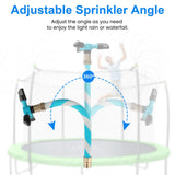 Trampoline Sprinkler - Net Friendly 360 Rotating Water Sprinkler for Kids, 5 Minutes Quick Setup Accessories for 10-16ft Trampolines, Blue TINPOO