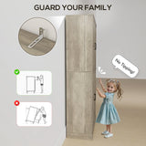 HOMCOM 72" Farmhouse Kitchen Pantry Cabinet, Freestanding Tall Storage Cabinet with 4 Barn Doors, 4 Adjustable Shelves and 8 Door Shelves, Gray Wash HOMCOM