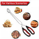 WHTCHSU 2-Pcs Stainless Steel Scissor Tongs, 9.25-Inch and 11-Inch set Kitchen cooking grilling tongs WHTCHSU